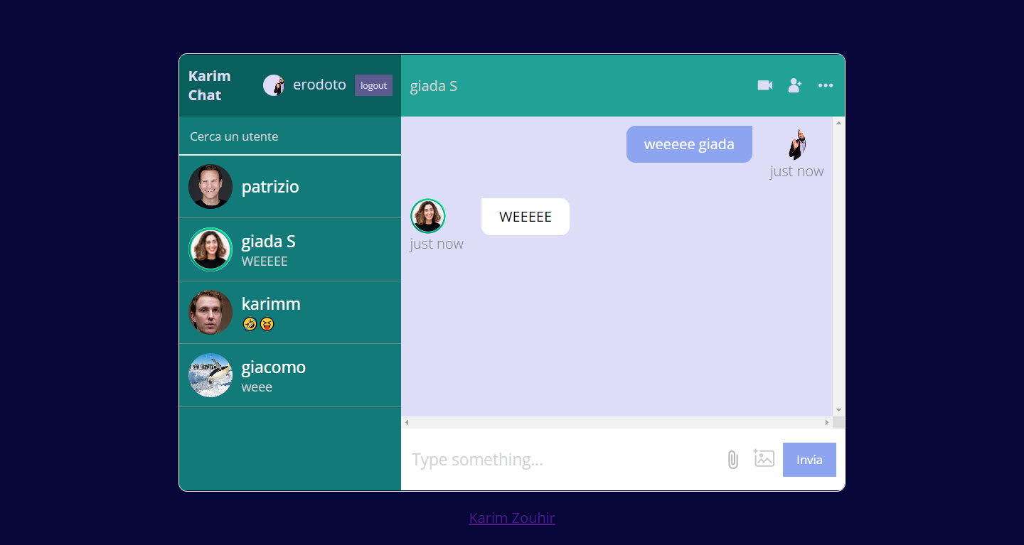 Karim chat messaggi 